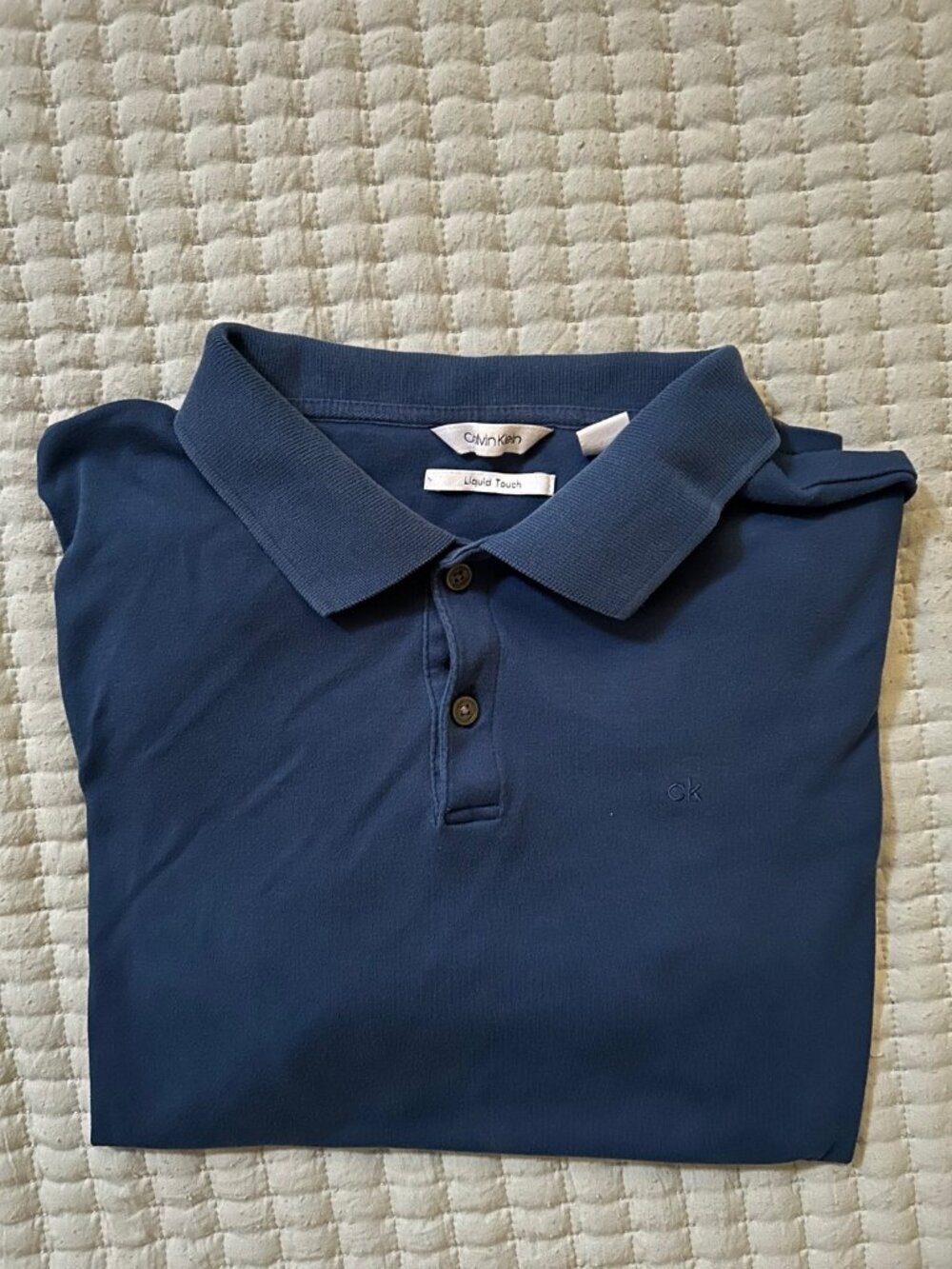 Calvin Klein Liquid Touch Royal Blue Polo Shirt M